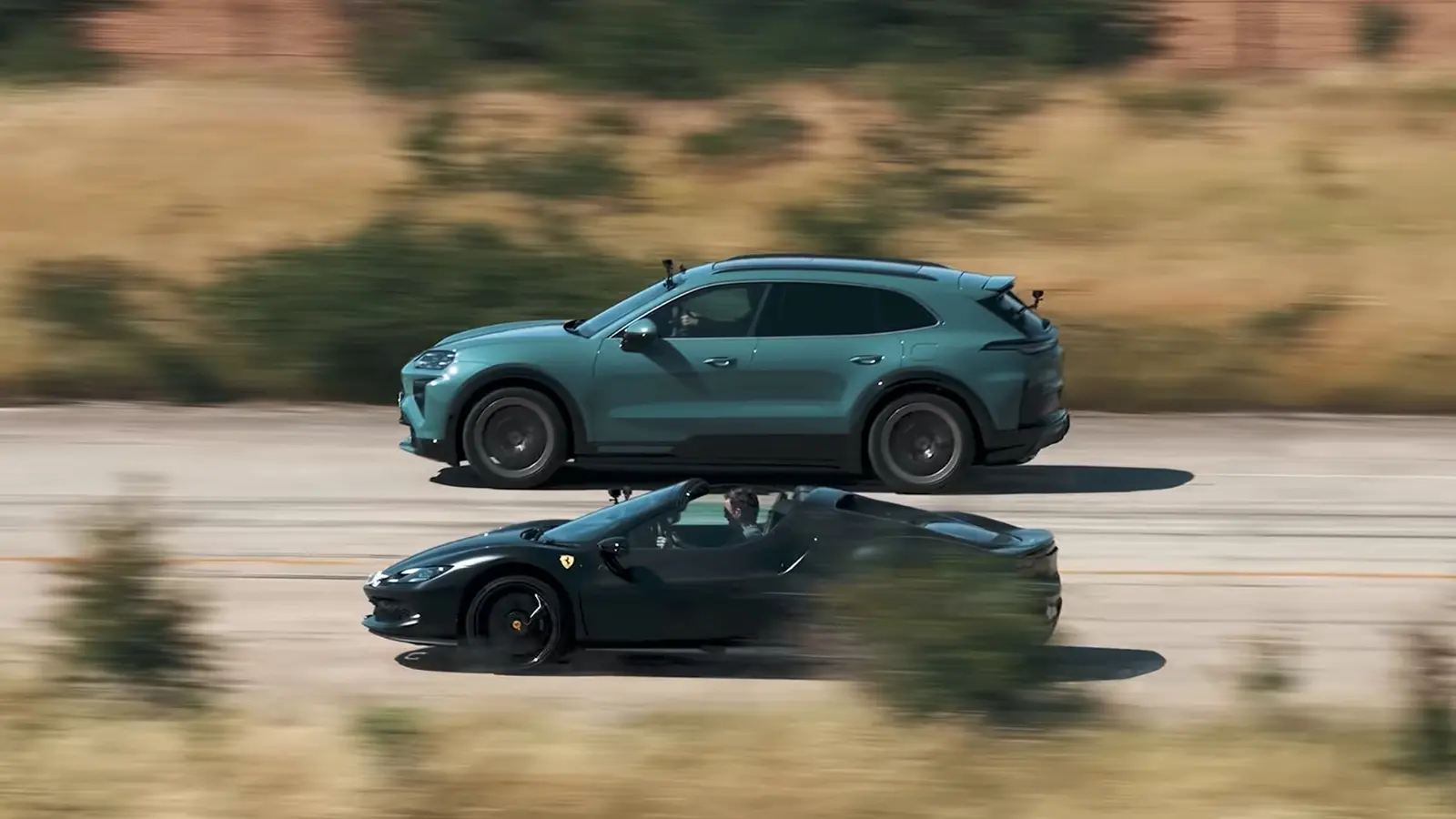 Porsche Cayenne Turbo Electric alistab Ferrari 296